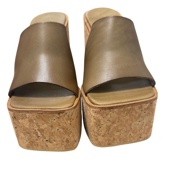 Jeffrey Campbell Lucianna Sandal 7.5 Olive Green Cork Platform - Picture 7 of 12